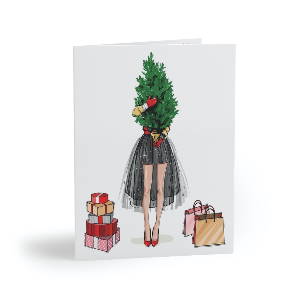 x2 Fashion Christmas Holiday Cards Fashion Birthday Greeting Cards w/ Envel…